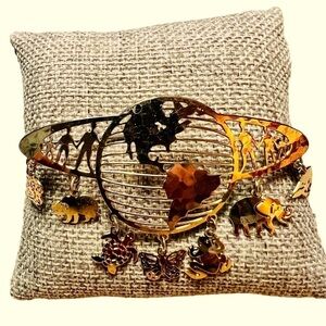 Wild Byrde Animal Planet World Brooch Owl Frog Turtle Elephant Eclectic Artsy